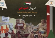خريطة توضح مناطق سيطرة الجيش السوداني وقوات الدعم السريع في السودان، مع إبراز إقليم كردفان والخرطوم والنيل الأزرق، في سياق تحليل لاستراتيجية الجيش السوداني في الحرب والسياسة