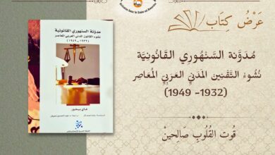 صورة غلاف كتاب "مدونة السنهوري القانونية.. نشوء التقنين المدني العربي المعاصر (1932–1949)" لغاي بيخور، الذي يتناول نشوء القانون المدني المصري الجديد ودور عبدالرزاق السنهوري في هندسة التقنين المدني العربي المعاصر.